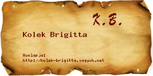 Kolek Brigitta névjegykártya